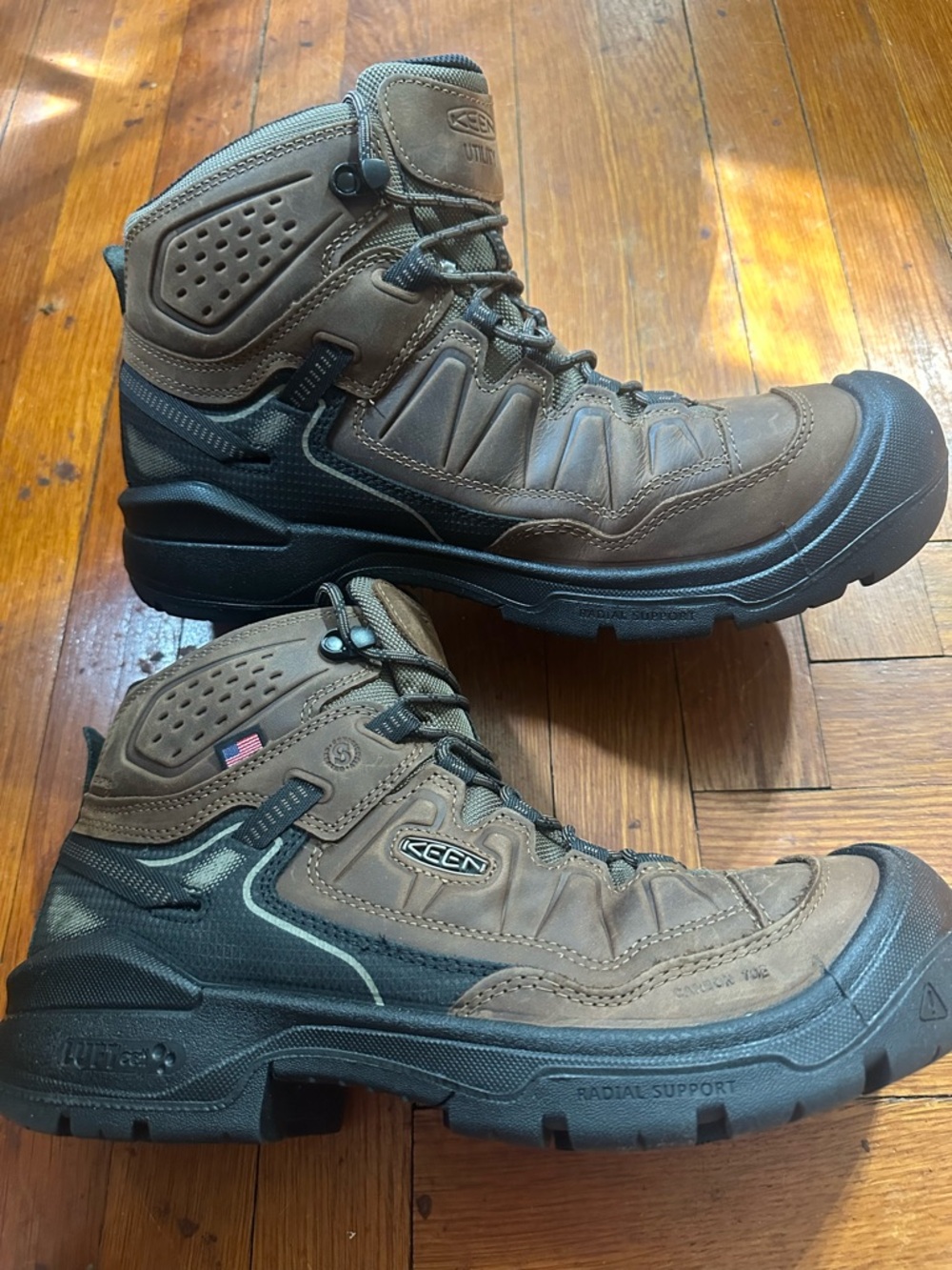 KEEN Utility Luft Cell Boots Men’s Size 12D Cabon Toe Leather Brown Shoes USA